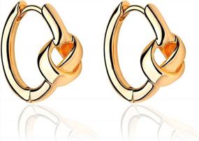 img 4 attached to Gold Plated Fettero Huggie Hoop Earrings For Women - Hypoallergenic, Dainty, And Stylish - Hoop Varieties Include Beaded, Circle, Spike, Snake, Heart, Lightning, And CZ