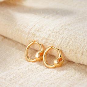 img 1 attached to Gold Plated Fettero Huggie Hoop Earrings For Women - Hypoallergenic, Dainty, And Stylish - Hoop Varieties Include Beaded, Circle, Spike, Snake, Heart, Lightning, And CZ
