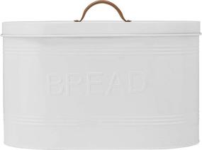 img 2 attached to Rustic Kitchen Metal Bread Storage Bin by Amici Home - 288 oz, White