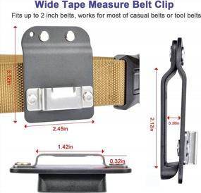 img 1 attached to IGuerburn Tape Measure Holder - 2" Tactical Tape Belt Holster Measuring Tape Clip On 1.5"/1.75"/2" Tool Belt, Pockets, Pants