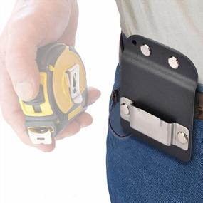 img 4 attached to IGuerburn Tape Measure Holder - 2" Tactical Tape Belt Holster Measuring Tape Clip On 1.5"/1.75"/2" Tool Belt, Pockets, Pants