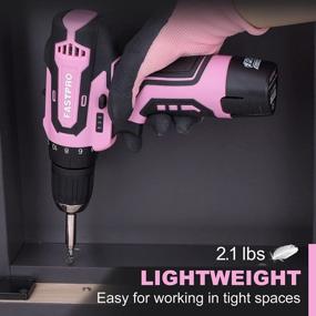 img 2 attached to Power Up With The FASTPRO 42-Piece 12V Pink Drill Kit: Cordless Drill Driver, Lithium-Ion Battery, Charger And Tool Bag Included!