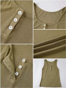 img 1 attached to Women'S Scoop Neck Ribbed Knit Tank Tops - Yacooh Henley Shirts, Racerback Button Sleeveless Cami