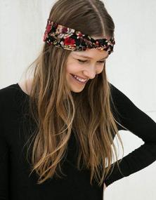 img 3 attached to Boho Chic Huachi Headbands: Stylish Twist Knot And Stretchy Criss Cross Head Wraps For Women And Girls - Vintage Hair Accessories