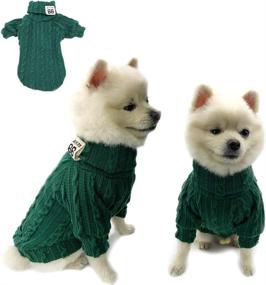 img 4 attached to SunteeLong Sweater Clothes Knitted Sweaters Dogs