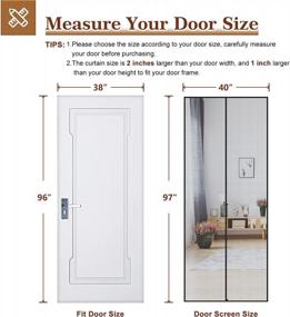 img 3 attached to Heavy Duty Magnetic Screen Door - Fits 38X96 Door Size With Strengthened Fiberglass Net Curtain - Screen Size 40X97 Inches