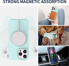 img 3 attached to Green Mint MILPROX Magnetic Liquid Silicone Case - Compatible With Magsafe For IPhone 14 Pro Max - Protective Shockproof Bumper Rubber Gel Shell Cover - 6.7 Inch 2022 Model