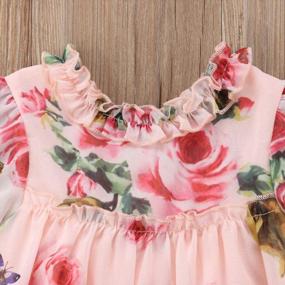 img 1 attached to Adorable Toddler Girls Flower Print Ruffles Princess Dress - KMBANGI Sundress Clothes Outfit