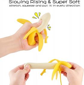 img 3 attached to Relax And Play With ATESSON Slow Rising Squishy Squeeze Toys - Banana Shaped Stress Relief Novelty Toy For Kids, Adults, And Party Favors - Perfect Birthday Gift Idea For Boys And Girls