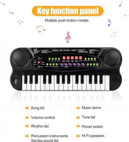 img 3 attached to 32 Key Multifunction Portable Piano Keyboard For Kids - PerfectLife Electronic Music Instrument Educational Toy (Black)