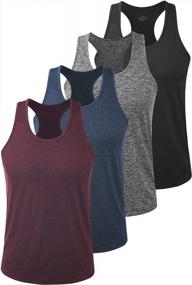 img 4 attached to Men'S Y-Back Tank Tops For Bodybuilding And Workouts - Quick Dry Sleveless Shirts, Set Of 4