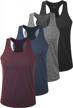 men's y-back tank tops for bodybuilding and workouts - quick dry sleveless shirts, set of 4 logo