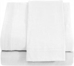 img 1 attached to 🛏️ Twin Extra Long Cotton Jersey Sheet Set - Soft & Comfy - By Crescent Bedding in White Twin XL