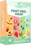 get baby soft feet with plantifique's 4-pc family pack foot peel mask - dermatologically tested for peeling, repairing heels & removing dead skin - exfoliating solution for dry cracked feet logo
