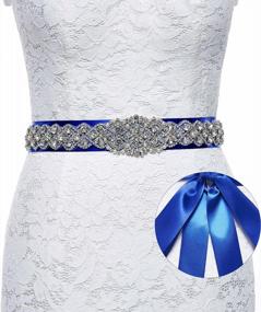 img 3 attached to Bridal Sashes With Sparkling Rhinestones And Beaded Belts For Prom, Formal, Evening Dresses By Sisjuly