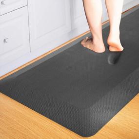 img 4 attached to FEATOL Anti-Fatigue Mat For Kitchen And Standing Desks - Foam Cushioned Comfort Mat With 9/10 Inch Thickness And 20" X 39" Size In Gray