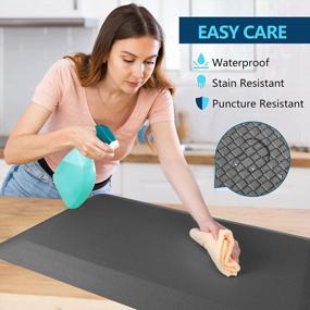 img 2 attached to FEATOL Anti-Fatigue Mat For Kitchen And Standing Desks - Foam Cushioned Comfort Mat With 9/10 Inch Thickness And 20" X 39" Size In Gray