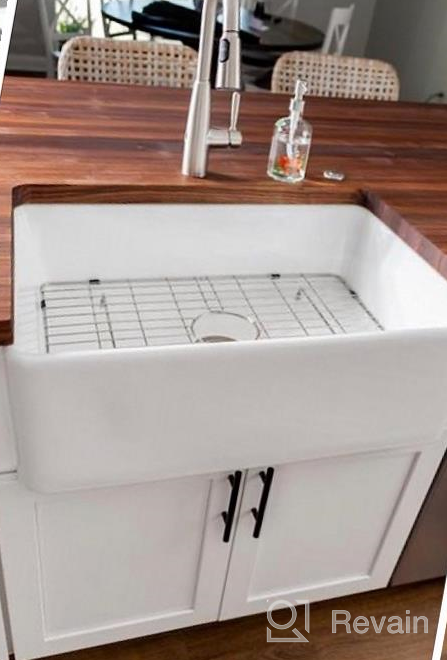 img 1 attached to Lordear 33" White Fireclay Porcelain Ceramic Farmhouse Apron Front Single Bowl Kitchen Sink Basin review by David Stewart