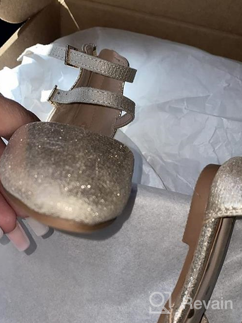 img 1 attached to Sparkle and Shine: nerteo Girl's Pretty Glitter Ballet Flats – Ankle Strap Dress Shoes Sandals review by Michael Hemmig