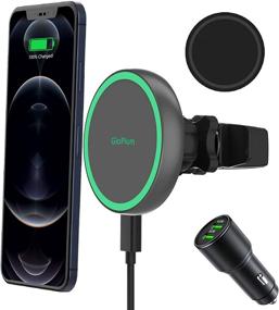 img 4 attached to 🚗 Magsafe Compatible Magnetic Wireless Car Charger Mount for iPhone 13/12/12 Mini/12 Pro/12 Pro Max – 15W Fast Charging, Air Vent Holder with Magnet Accessories for Car Phone