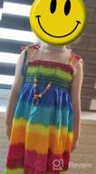 img 1 attached to 🌸 Flaunt Your Style with Girls' Bohemian Dresses - Floral Sleeveless Rainbow Beach Sundress with Necklace! review by Heather Young