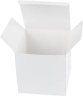 🎁 laribbons 20pcs recycled gift boxes - 5x5x5 inches white paper box kraft cardboard boxes with stickers & cotton string, ideal for party, wedding, and gift wrapping logo