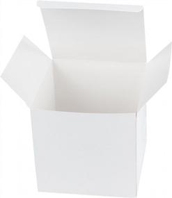 img 4 attached to 🎁 LaRibbons 20Pcs Recycled Gift Boxes - 5x5x5 Inches White Paper Box Kraft Cardboard Boxes with Stickers & Cotton String, Ideal for Party, Wedding, and Gift Wrapping