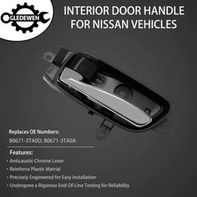 img 3 attached to 🚪 Replacement Interior Door Handle Front Rear Left Driver Side for Nissan Altima, Pathfinder, Titan, Titan XD, Murano - Replaces OEM# 80671-3TA0D, 80671-3TA0A (2013-2017, 2015-2017)