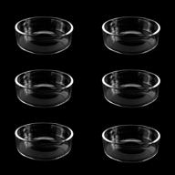 🐠 glass fish feeding bowl + water tray set - 6 pcs clear aquarium shrimp food dish for pet feeding cup logo