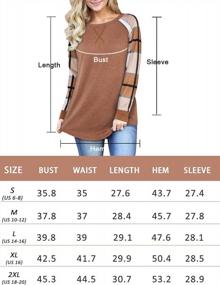 img 1 attached to BAIKEA Women'S Loose Fitting Raglan Buffalo Plaid Shirt With Long Sleeves And Patchwork Check Design