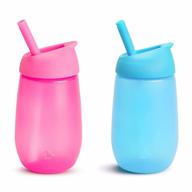munchkin simple clean 10oz straw cup 2 pack, pink/blue - seo optimized logo
