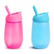 munchkin simple clean 10oz straw cup 2 pack, pink/blue - seo optimized logo
