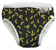 🍌 organic cloth reusable swim diaper by imsevimse - eco-friendly & sized for infant to toddler boys (black banana, m 6-9m, 15-22 lbs) логотип
