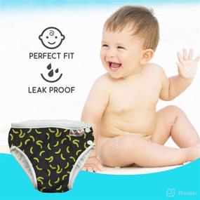 img 2 attached to 🍌 Organic Cloth Reusable Swim Diaper by ImseVimse - Eco-Friendly & Sized for Infant to Toddler Boys (Black Banana, M 6-9M, 15-22 lbs)