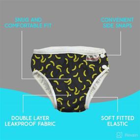 img 3 attached to 🍌 Organic Cloth Reusable Swim Diaper by ImseVimse - Eco-Friendly & Sized for Infant to Toddler Boys (Black Banana, M 6-9M, 15-22 lbs)