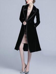 img 1 attached to Vintage Velvet Trench Coat Dress: Elegant And Slim Fit For Women By Omoone