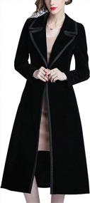 img 4 attached to Vintage Velvet Trench Coat Dress: Elegant And Slim Fit For Women By Omoone