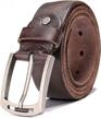 keecow men's 100% italian cow leather belt with anti-scratch buckle, gift box packaging logo