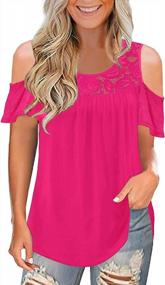 img 3 attached to 👚 Stylish Womens Summer Cold Shoulder Tops: Short Sleeve T Shirts for Casual Dolman Blouses Look