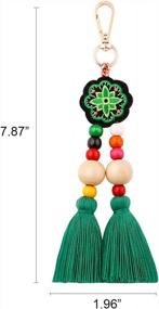 img 1 attached to Add A Pop Of Color To Your Bag With LOXASUM'S Boho Knit Pom Pom Tassel Keychain