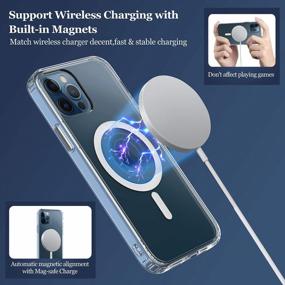 img 4 attached to Military-Grade Clear Magnetic IPhone 12/12 Pro Safe Case With Magsafe Technology - Anti-Scratch, Anti-Yellowing, Wireless Charging Compatible, And Built-In Magnetic Circle.