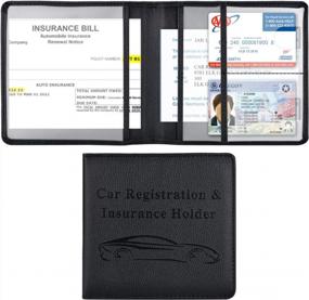 img 4 attached to Держатель регистрации и страховки автомобиля Black Cacturism - органайзер для автомобилей для мужчин и женщин, удобный чехол-бумажник для карт, водительских прав и необходимых документов