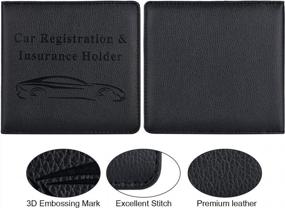 img 1 attached to Black Cacturism Car Registration And Insurance Holder - Vehicle Organizer For Men & Women, Convenient Wallet Case For Cards, Driver License, And Essential Documents