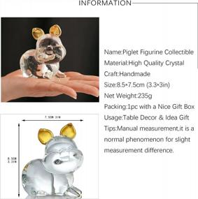 img 3 attached to Cute Pig Figurine: YU FENG 3.3'' Crystal Smiling Pig Collectible Glass Art Animal Pet Miniature House Decoration Zodiac Crafts Paperweight Ornaments Kids Gifts