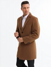 img 2 attached to Men'S Wool Blend Trench Coat - BOJIN Classic Pea Coat For Winter Business Wear