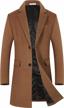 men's wool blend trench coat - bojin classic pea coat for winter business wear logo