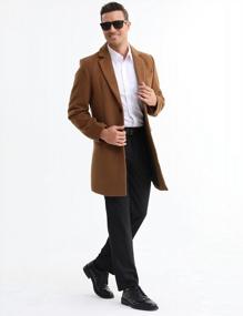 img 1 attached to Men'S Wool Blend Trench Coat - BOJIN Classic Pea Coat For Winter Business Wear