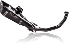 img 3 attached to Kajimotor GY6 Engine 125cc 150cc Scooters Moped ATV Full Slip On Exhaust Header Pipe Silencer Black (XC-10030187) - Efficient Exhaust Muffler System