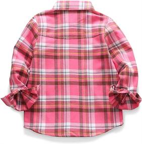 img 3 attached to 👧 Buffalo Checkered Girls' Clothing: Phorecys Flannel Sleeve Tops, Tees & Blouses