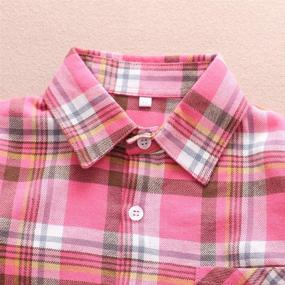 img 2 attached to 👧 Buffalo Checkered Girls' Clothing: Phorecys Flannel Sleeve Tops, Tees & Blouses